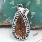 Ammolite 1" 925 Sterling Silver Pendant (RS27-135)