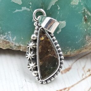 Ammolite 1" 925 Sterling Silver Pendant (RS27-114)