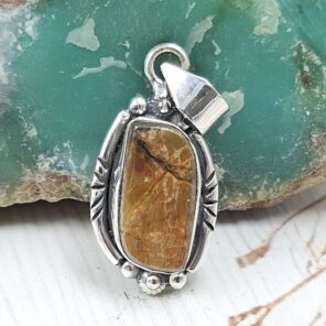 Ammolite 1" 925 Sterling Silver Pendant (RS27-107)