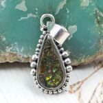 Ammolite 1" 925 Sterling Silver Pendant (RS27-102)