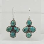 Tibetan Turquoise 2" 925 Sterling Silver Earring (RS42-131)