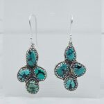 Tibetan Turquoise 1.75" 925 Sterling Silver Earring (RS42-141)