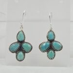 Tibetan Turquoise 1.75" 925 Sterling Silver Earring (RS42-142)