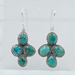 Tibetan Turquoise 2" 925 Sterling Silver Earring (RS42-148)