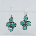 Tibetan Turquoise 1.75" 925 Sterling Silver Earring (RS42-152)