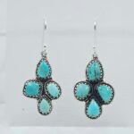 Tibetan Turquoise 1.75" 925 Sterling Silver Earring (RS42-154)