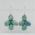 Tibetan Turquoise 1.75" 925 Sterling Silver Earring (RS42-157)