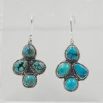 Tibetan Turquoise 1.75" 925 Sterling Silver Earring (RS42-158)