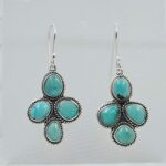 Tibetan Turquoise 1.75" 925 Sterling Silver Earring (RS42-159)