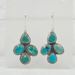 Tibetan Turquoise 1.75" 925 Sterling Silver Earring (RS42-162)