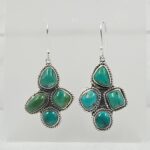 Tibetan Turquoise 1.75" 925 Sterling Silver Earring (RS42-163)