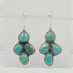 Tibetan Turquoise 1.75" 925 Sterling Silver Earring (RS42-169)