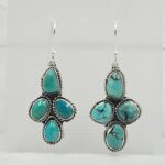 Tibetan Turquoise 2" 925 Sterling Silver Earring (RS42-170)