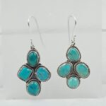 Tibetan Turquoise 1.5" 925 Sterling Silver Earring (RS42-173)