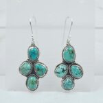 Tibetan Turquoise 2" 925 Sterling Silver Earring (RS42-174)