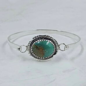 Kingman Turquoise 1.5" 925 Sterling Silver Bracelets (RS1-27)
