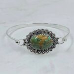 Kingman Turquoise 1.5" 925 Sterling Silver Bracelets (RS1-37)