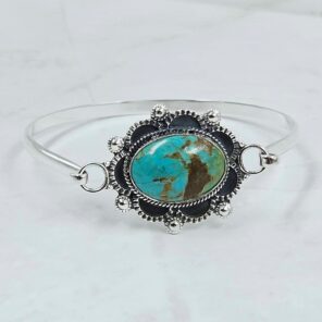 Kingman Turquoise 1.5" 925 Sterling Silver Bracelets (RS1-43)