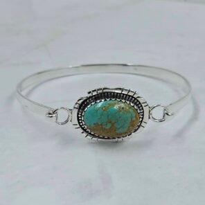 Kingman Turquoise 1.5" 925 Sterling Silver Bracelets (RS1-50)
