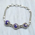 Purple Copper Turquoise 925 Sterling Silver Bracelet (REXT92-84)