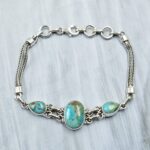 Kingman Turquoise 925 Sterling Silver Bracelet (REXT92-77)