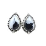 White Buffalo Turquoise 925 Sterling Silver Stud Earring (RS13-416)