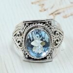 Blue Topaz  925 Sterling Silver Ring (REXT106-7)