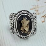 Smoky Quartz 925 Sterling Silver Ring (REXT110-99)