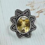 Citrine 925 Sterling Silver Ring (REXT108-8)