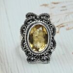 Citrine 925 Sterling Silver Ring (REXT108-14)