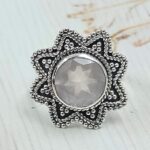 Rose Quartz 925 Sterling Silver Ring (REXT111-11)