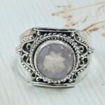 Rose Quartz 925 Sterling Silver Ring (REXT111-13)