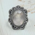 Rose Quartz 925 Sterling Silver Ring (REXT111-15)