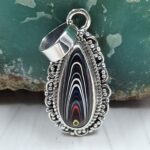 Fordite 1" 925 Sterling Silver Pendant (REXT106-37)