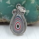 Fordite 1" 925 Sterling Silver Pendant (REXT106-36)