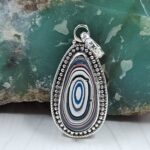 Fordite 1" 925 Sterling Silver Pendant (REXT106-35)
