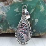 Fordite 1" 925 Sterling Silver Pendant (REXT106-34)
