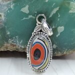 Fordite 1" 925 Sterling Silver Pendant (REXT106-30)
