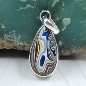 Fordite 1" 925 Sterling Silver Pendant (REXT106-28)