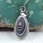Fordite 1" 925 Sterling Silver Pendant (REXT106-27)