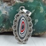 Fordite 1" 925 Sterling Silver Pendant (REXT106-25)
