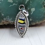 Fordite 1" 925 Sterling Silver Pendant (REXT106-20)