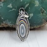 Fordite 1" 925 Sterling Silver Pendant (REXT106-18)