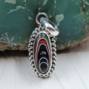 Fordite 1" 925 Sterling Silver Pendant (REXT106-16)