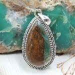 Bio Chrysoprase 1.5" 925 Sterling Silver Pendant (RS56-127)