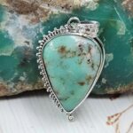 Bio Chrysoprase 1.5" 925 Sterling Silver Pendant (RS56-131)