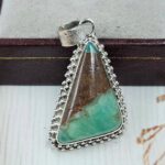 Bio Chrysoprase 1.25" 925 Sterling Silver Pendant (RS56-135)