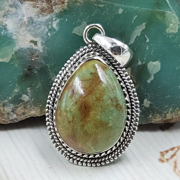 Kingman Turquoise 1.25" 925 Sterling Silver Ring (REXT53-75)