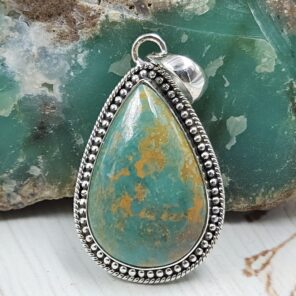 Kingman Turquoise 1.25" 925 Sterling Silver Ring (REXT53-74)