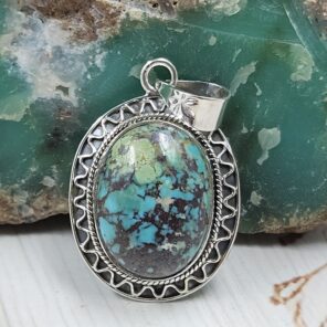 Kingman Turquoise 1.25" 925 Sterling Silver Ring (REXT53-79)